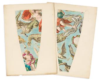 (GLOBES.) Vincenzo Coronelli; and Jean-Baptiste Nolin. Orbis Coelestis Typus - [set of hand-colored engraved segments to construct